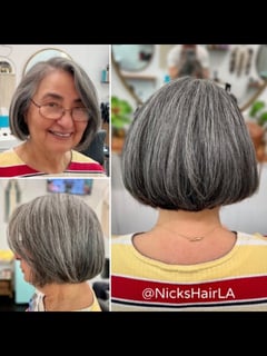 View Bob, Haircut, Blowout, Hairstyle, Short Hair (Chin Length), Hair Length, Women's Hair - Nickolas Teague, Burbank, CA