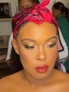 View Makeup, Skin Tone, Red Lip, Dark Brown, Brown, Technique, Airbrush, Look, Evening, Bridal, Glam Makeup, Colors, Brown, Black, Gold, Glitter, Red - Mariah Joy, Columbus, OH