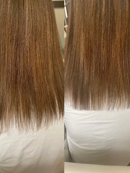 Image of  Women's Hair, Hair Length, Medium Length, Blunt, Haircuts, Natural, Hairstyles, 4A, Hair Texture, Silk Press, Permanent Hair Straightening