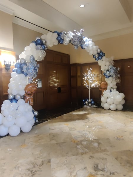 Image of  Balloon Decor, Arrangement Type, Balloon Arch, Event Type, Corporate Event, Colors, White, Blue