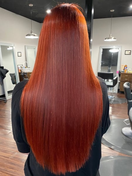 Image of  Women's Hair, Hair Color, Red, Medium Length, Hair Length