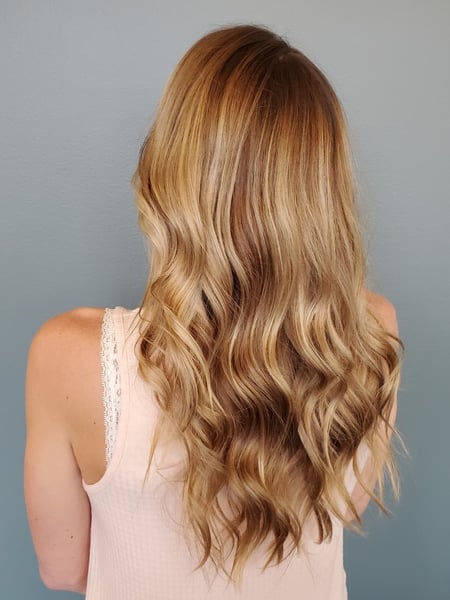 Image of  Women's Hair, Hair Color, Balayage, Blonde, Brunette, Hair Length, Medium Length, Long, Beachy Waves, Hairstyles