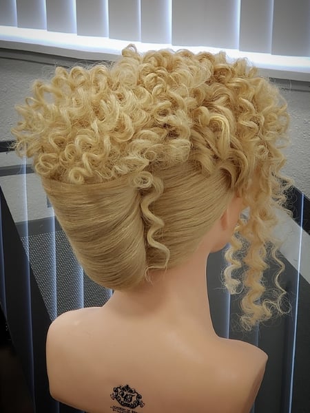 Image of  Updo, Hairstyles, Women's Hair, Bridal, Hair Extensions, Vintage, Curly, Protective, Weave, Locs, Wigs