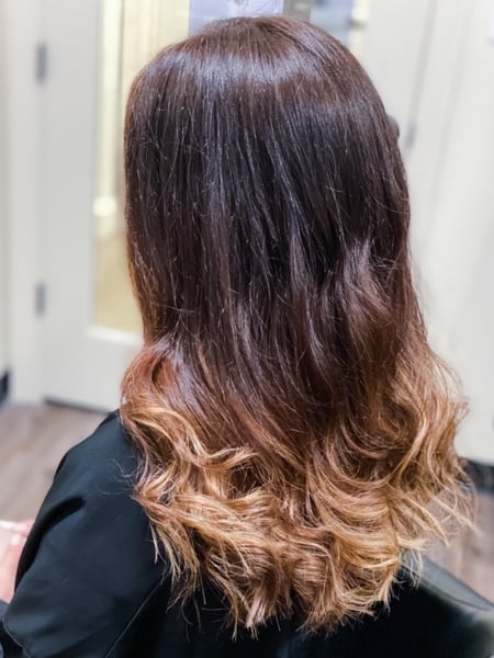 Image of  Women's Hair, Hair Color, Blowout, Balayage, Color Correction, Ombré, Highlights, Long, Hair Length, Curly, Haircuts, Layered, Beachy Waves, Hairstyles