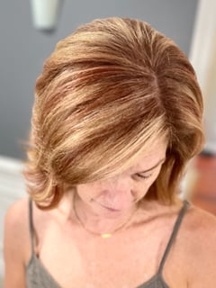 View Women's Hair, Blowout, Hair Color, Highlights, Red, Hair Length, Short Chin Length, Shoulder Length, Haircuts, Curly, Layered, Hairstyles, Bridal - Brenda Benfield, Severna Park, MD