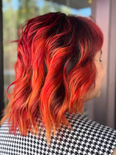 View Red, Fashion Color, Ombré, Blonde, Balayage, Brunette, Women's Hair, Hair Color, Full Color, Color Correction, Foilayage - Delilah Corona, Chico, CA