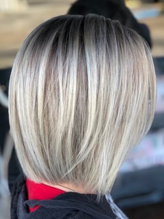 View Women's Hair, Blonde, Hair Color, Highlights, Silver, Hair Length, Shoulder Length, Bob, Haircuts, Straight, Hairstyles - PJ Thompson, Picayune, MS