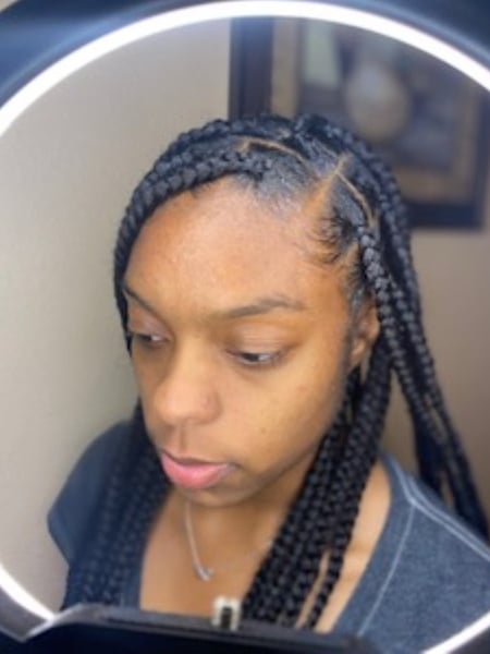 Image of  Women's Hair, Black, Hair Color, Shoulder Length, Hair Length, Braids (African American), Hairstyles, 4A, Hair Texture