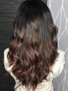 View Women's Hair, Brunette, Hair Color, Long, Hair Length, Curly, Haircuts, Hairstyles - Melissa Flores, San Jose, CA