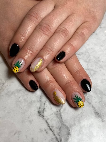 Image of  Nails, Gel, Nail Finish, Hand Painted, Nail Style