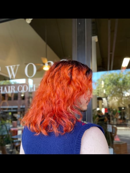 Image of  Haircuts, Red, Fashion Color, Long, Hairstyles, Beachy Waves, Women's Hair, Hair Color, Layered, Hair Length, Curly, Shoulder Length, Medium Length, Bangs, Men's Hair, Haircut, Hairstyles, Mullet, Hair Color, Fashion Color , Shoulder Length Hair, Long Hair