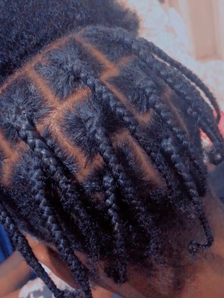 Image of  Women's Hair, Black, Hair Color, Short Chin Length, Hair Length, Braids (African American), Hairstyles, 4A, Hair Texture