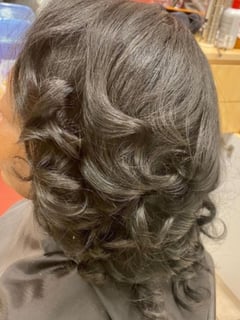View Women's Hair, Black, Hair Color, Medium Length, Hair Length, Curly, Haircuts, Silk Press, Permanent Hair Straightening - Tomika Bright, Stockbridge, GA