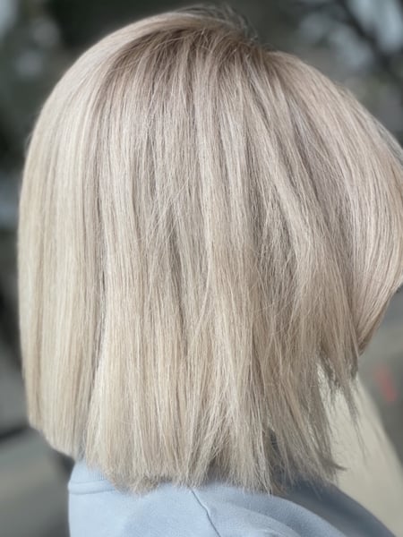 Image of  Women's Hair, Hair Color, Highlights, Shoulder Length, Hair Length, Layered, Haircuts, Straight, Hairstyles