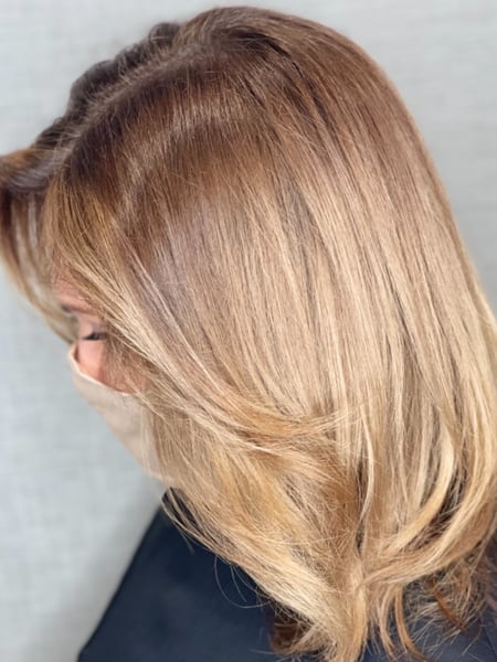 Image of  Women's Hair, Blowout, Hair Color, Highlights