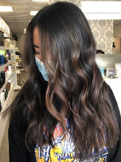 View Women's Hair, Balayage, Hair Color, Brunette, Beachy Waves, Hairstyles - Abigale, Tampa, FL