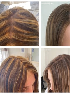 View Color Correction, Hairstyle, Natural Hair, Hair Length, Long Hair (Upper Back Length), Highlights, Hair Color, Women's Hair - Jennifer Roussell, Little Silver, NJ