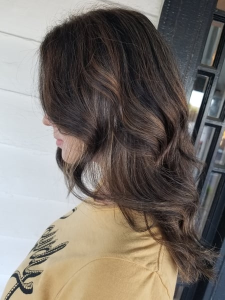 Image of  Haircuts, Women's Hair, Layered, Curly, Blowout, Keratin, Permanent Hair Straightening, Beachy Waves, Hairstyles, Curly, Highlights, Hair Color, Full Color, Color Correction