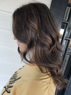 View Full Color, Women's Hair, Layered, Curly, Blowout, Keratin, Permanent Hair Straightening, Beachy Waves, Hairstyles, Curly, Highlights, Hair Color, Color Correction, Haircuts - Savannah Parker, Eden, NC