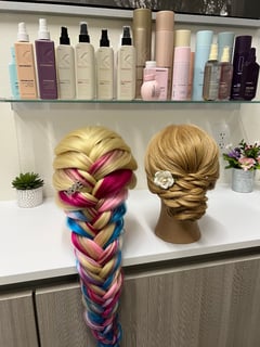 View Bridal Hair, Hairstyle, Updo, Braid (Boho Chic), Women's Hair - Cherie Knight, San Diego, CA