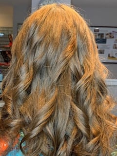 View Women's Hair, Hairstyle, Beachy Waves, Haircut, Layers, Hair Length, Long Hair (Upper Back Length), Highlights, Hair Color, Blonde - CC Novak, West Des Moines, IA
