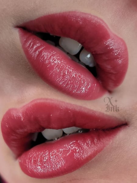 Image of  Lip Blush , Cosmetic Tattoos, Cosmetic, Daytime, Look, Makeup, Red Lip