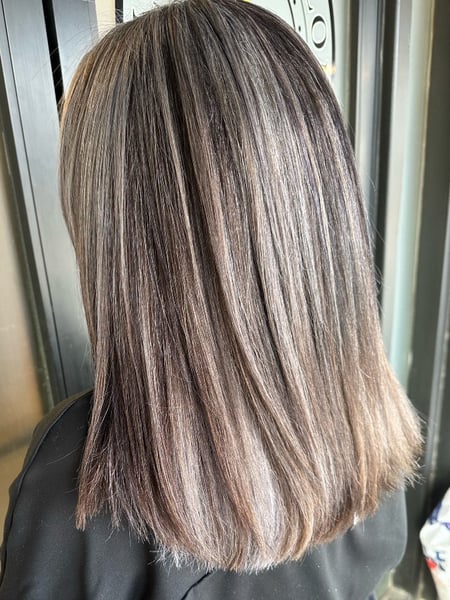 Image of  Silver, Balayage, Women's Hair, Hair Color, Foilayage