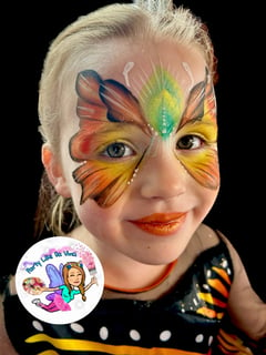 View Face Painting, Animals, Butterfly, Embellishments, Glitter - Leana Kane, Elgin, IL