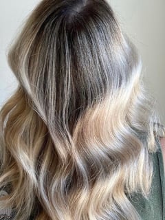 View Blonde, Women's Hair, Hairstyles, Beachy Waves, Hair Length, Long, Highlights, Hair Color - Allie Babazadeh, Charlotte, NC