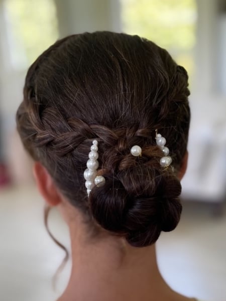 Image of  Women's Hair, Bridal Hair, Hairstyle, Braid (Boho Chic), Updo