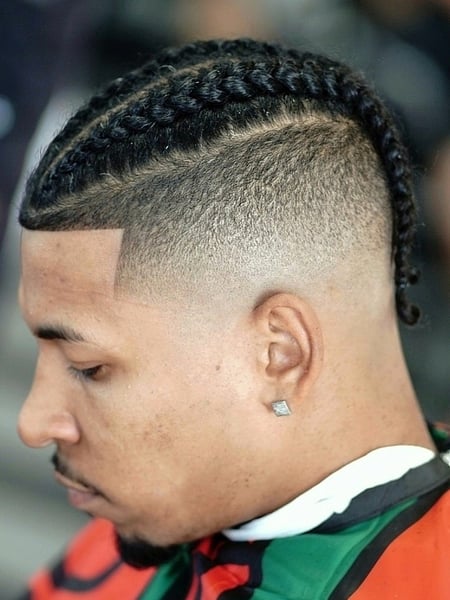 Image of  Men's Hair, High Fade, Haircut, Braids (African American), Hairstyles