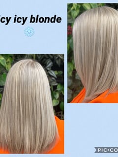 View Women's Hair, Hairstyle, Straight, Haircut, Layers, Hair Length, Shoulder Length Hair, Full Color, Highlights, Blonde, Hair Color, Blowout - Ashley Barnhart, Sterling Heights, MI