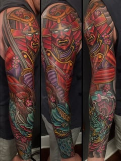 View Forearm , Red, Pink , Green , Gold, Wrist , Arm , Shoulder, Tattoo Colors, Tattoo Bodypart, Tattoos - Terry Ribera, San Diego, CA