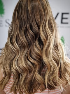 View Hair Color, Natural Hair, Curls, Hairstyle, Beachy Waves, Hair Length, Highlights, Blonde, Balayage, Women's Hair - Jennifer Martorony, Wall Township, NJ