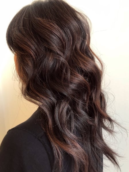 Image of  Women's Hair, Hair Color, Balayage, Blonde, Red, Beachy Waves, Hairstyles, Curly