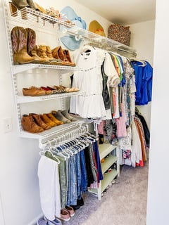 View Shoe Shelves, Folded Clothes, Hats, Professional Organizer, Closet Organization, Hanging Clothes - Julie Peak, Charlotte, NC