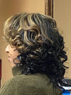 View Layered, Haircuts, Women's Hair, Curly, Blowout, Curly, Hairstyles, Natural, Highlights, Hair Color, Long, Hair Length - Johnsie Gunter, Cary, NC