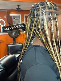 View Hairstyles, Women's Hair, Boho Chic Braid, Blonde, Braids (African American), Highlights, Hair Color - AnnaCouture Nowell, Atlanta, GA