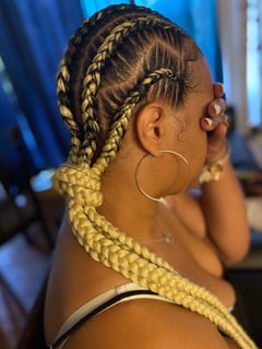 View Hair Color, Blonde, Natural Hair, Braids (African American), Protective Styles (Hair), Hair Extensions, Women's Hair, Hairstyle - Tyshika Britten, Greenbelt, MD