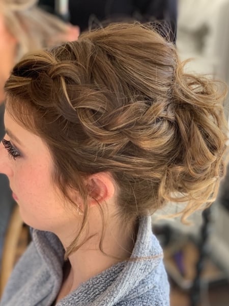 Image of  Women's Hair, Hairstyles, Boho Chic Braid, Bridal, Curly, Updo