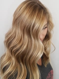View Long Hair (Mid Back Length), Women's Hair, Balayage, Hair Color, Blonde, Hair Length, Beachy Waves, Hairstyle - Emily , New Orleans, LA