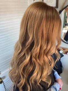 View Balayage, Layered, Haircuts, Women's Hair, Beachy Waves, Hairstyles, Curly, Hair Length, Long, Full Color, Foilayage, Hair Color - Jess Marsh, Knoxville, TN