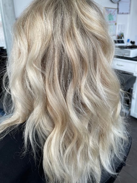 Image of  Haircuts, Women's Hair, Blunt, Blowout, Permanent Hair Straightening, Coily, Layered, Updo, Hairstyles, Boho Chic Braid, Bridal, Hair Extensions, Natural, Beachy Waves, Straight, Curly, Silver, Hair Color, Red, Color Correction, Fashion Color, Black, Balayage, Ombré, Blonde, Brunette, Foilayage, Highlights, Full Color, Long, Hair Length, Short Ear Length, Pixie, Short Chin Length, Shoulder Length, Medium Length