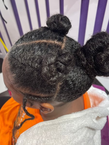 Image of  Braiding (African American), Hairstyle, Kid's Hair, Protective Styles, Updo