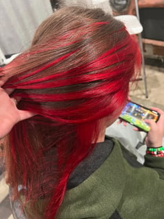 View Straight, Hairstyles, Women's Hair, Red, Hair Color, Fashion Color, Highlights - Izabella Miller, Santa Clara, CA