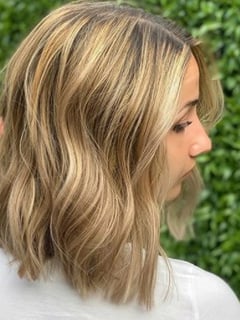View Women's Hair, Balayage, Hair Color, Blonde, Shoulder Length, Hair Length, Beachy Waves, Hairstyles, Blunt, Haircuts - Wissam , Boston, MA