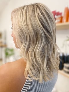 View Foilayage, Women's Hair, Highlights, Hair Color, Balayage, Blonde - Carissa Mydlak, Worcester, MA