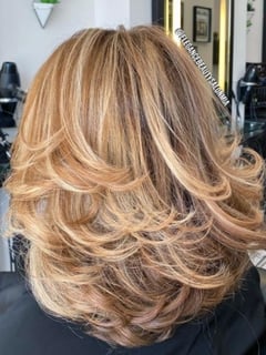 View Women's Hair, Hair Color, Balayage, Red, Shoulder Length, Hair Length, Layered, Haircuts, Beachy Waves, Hairstyles - Fabrice , Coral Gables, FL