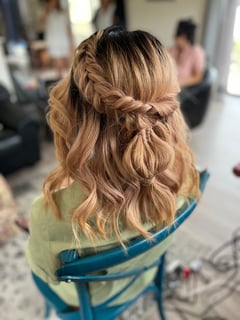 View Women's Hair, Hairstyle, Updo, Braid (Boho Chic), Bridal Hair, Beachy Waves, Curls - Joanne Fortune, San Diego, CA