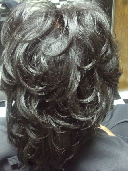 Image of  Haircuts, Women's Hair, Bob, Coily, Layered, Shaved, Blunt, Curly, Bangs, Blowout, Keratin, Permanent Hair Straightening, Silk Press, Curly, Hairstyles, Straight, Updo, Natural, Perm Relaxer, Perm, Hair Color, Silver, Red, Brunette, Foilayage, Highlights, Full Color, Color Correction, Black, Fashion Color, Balayage, Hair Texture, Hair Length, Shoulder Length, Medium Length, Hair Restoration